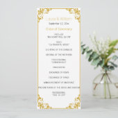 Gold Flourish Wedding Programma Programmakaart (Staand voorkant)