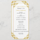 Gold Flourish Wedding Programma Programmakaart (Voorkant / Achterkant)