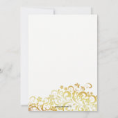 Gold Flourishing Floral Couple's Shower Invitation Kaart (Achterkant)