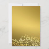 Gold Flourishing Floral Modern Wedding Invitation Kaart (Achterkant)