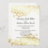 Gold Flourishing Floral Post-bruiloft Reception Kaart (Voorkant / Achterkant)