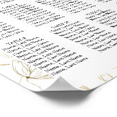 Gold Flower 12 Tables Seating Chart Poster Sign (Hoek)