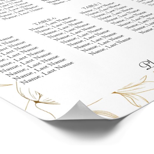 Gold Flower 8-tabellen Poster (Hoek)