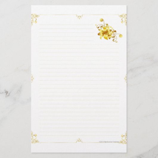 Gold Flower Briefpapier (Voorkant)