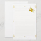 Gold Flower Briefpapier (Voorkant / Achterkant)