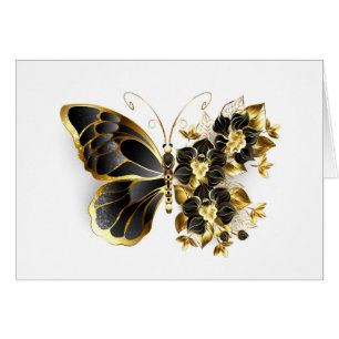 Gold Flower Butterfly met Black Orchid