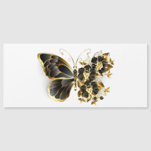 Gold Flower Butterfly met Black Orchid