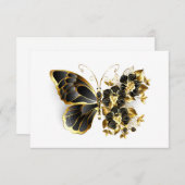 Gold Flower Butterfly met Black Orchid Aankondiging (Voorkant / Achterkant)
