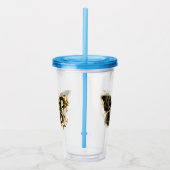 Gold Flower Butterfly met Black Orchid Acryl Drinkbeker (Rechts)