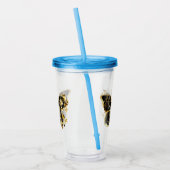 Gold Flower Butterfly met Black Orchid Acryl Drinkbeker (Links)