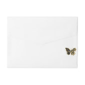 Gold Flower Butterfly met Black Orchid Adreslabel Wikkel (Achterkant)