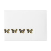 Gold Flower Butterfly met Black Orchid Adreslabel Wikkel (Voorkant)
