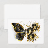 Gold Flower Butterfly met Black Orchid Advieskaart (Voorkant / Achterkant)