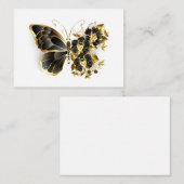 Gold Flower Butterfly met Black Orchid Advieskaart (Voorkant / Achterkant)