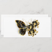 Gold Flower Butterfly met Black Orchid Advieskaart (Voorkant / Achterkant)