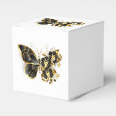 Gold Flower Butterfly met Black Orchid Bedankdoosjes (Voorkant Zijde)