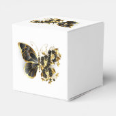 Gold Flower Butterfly met Black Orchid Bedankdoosjes (Achterkant)