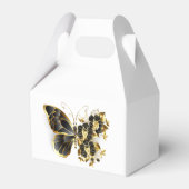 Gold Flower Butterfly met Black Orchid Bedankdoosjes (Achterkant)
