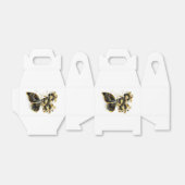 Gold Flower Butterfly met Black Orchid Bedankdoosjes (Uitgevouwen)