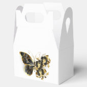 Gold Flower Butterfly met Black Orchid Bedankdoosjes (Geopend)