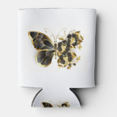 Gold Flower Butterfly met Black Orchid Blikjeskoeler (Voorkant)