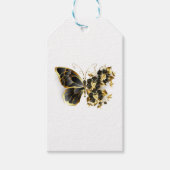 Gold Flower Butterfly met Black Orchid Cadeaulabel (Voorkant)