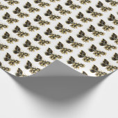 Gold Flower Butterfly met Black Orchid Cadeaupapier (Hoek)