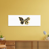 Gold Flower Butterfly met Black Orchid Canvas Afdruk (Insitu (Woonkamer))