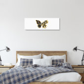 Gold Flower Butterfly met Black Orchid Canvas Afdruk (Insitu (Slaapkamer))