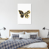 Gold Flower Butterfly met Black Orchid Canvas Afdruk (Insitu (Slaapkamer))