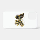 Gold Flower Butterfly met Black Orchid Case-Mate iPhone Case (Achterkant (horizontaal))