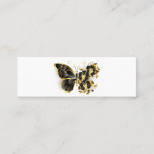 Gold Flower Butterfly met Black Orchid Contactkaartje