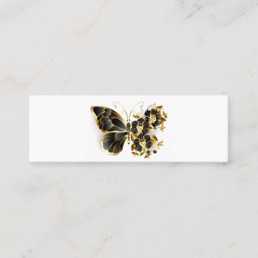 Gold Flower Butterfly met Black Orchid Contactkaartje (Voorkant)
