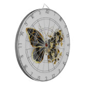 Gold Flower Butterfly met Black Orchid Dartbord (Voorkant Links)