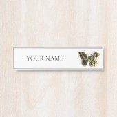 Gold Flower Butterfly met Black Orchid Deurbordje (Voorkant)