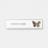 Gold Flower Butterfly met Black Orchid Deurbordje (Voorkant)