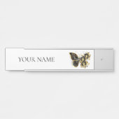 Gold Flower Butterfly met Black Orchid Deurbordje (Voorkant)