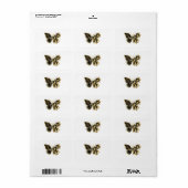 Gold Flower Butterfly met Black Orchid Etiket (Full Sheet)