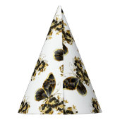 Gold Flower Butterfly met Black Orchid Feesthoedjes (Achterkant)