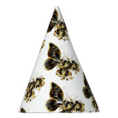 Gold Flower Butterfly met Black Orchid Feesthoedjes (Rechts)