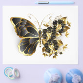 Gold Flower Butterfly met Black Orchid Flyer (Enkel)