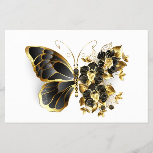 Gold Flower Butterfly met Black Orchid Flyer (Voorkant)