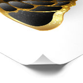 Gold Flower Butterfly met Black Orchid Foto Afdruk (Hoek)