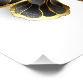 Gold Flower Butterfly met Black Orchid Foto Afdruk (Hoek)