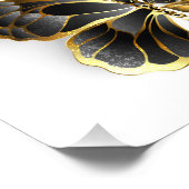 Gold Flower Butterfly met Black Orchid Foto Afdruk (Hoek)