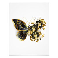 Gold Flower Butterfly met Black Orchid
