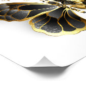 Gold Flower Butterfly met Black Orchid Foto Afdruk (Hoek)