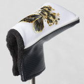 Gold Flower Butterfly met Black Orchid Golfheadcover (3/4 voorkant)