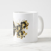 Gold Flower Butterfly met Black Orchid Grote Koffiekop (Voorkant rechts)
