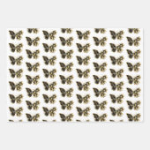 Gold Flower Butterfly met Black Orchid Inpakpapier Vel (Voorkant)